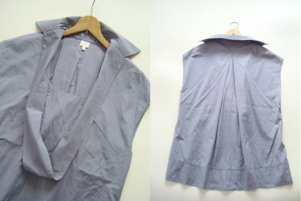 GIANFRANCO FERRE ノースリーブビッグシルエットシャツ size46 ジャンフランコフェレ ピンクパープル