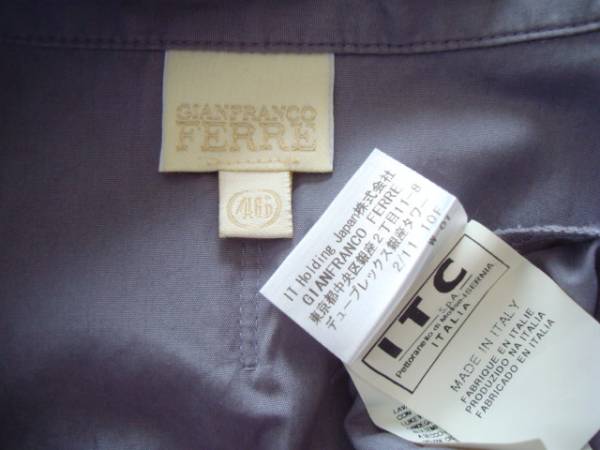 GIANFRANCO FERRE ノースリーブビッグシルエットシャツ size46 ジャンフランコフェレ ピンクパープル