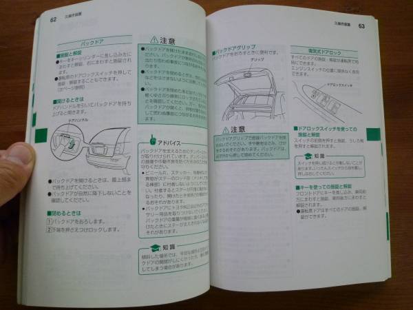 【￥500 即決】トヨタ　ナディア　SXN10/15型 取扱説明書 1998年_画像2