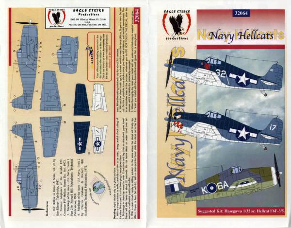 【送料無料：デカール】Eagle Edition 32 32064 F6F Navy Hellcats_画像1