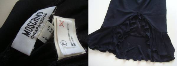 美品 MOSCHINO ブラック シルク ワンピースドレス size40 モスキーノ_画像3