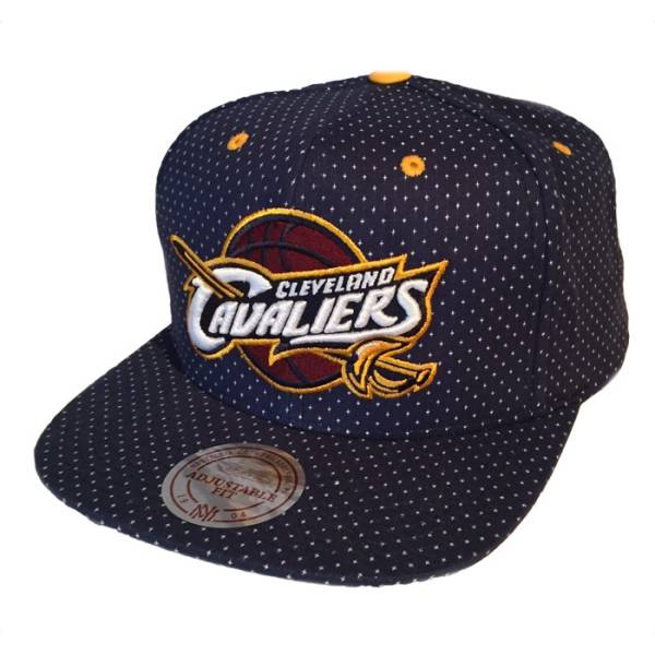 USA正規品 Mitchell&Ness ミッチェル＆ネス NBA クリーブランド キャバリアーズ キャブス Cavs スナップバックキャップ Dotted 紺_画像1