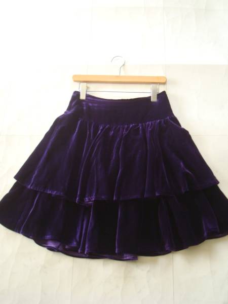 RALPH LAUREN ボリュームベルベットスカート size2 パープル