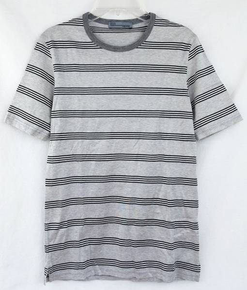  fine quality SOGOOD United Arrows T-shirt men's S smooth . cloth Italy made border stripe gray Arrows short sleeves D346