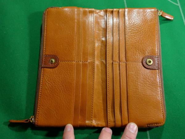 *kre gong nCLEDRAN double L character zipper long wallet dark brown beautiful goods!!!*