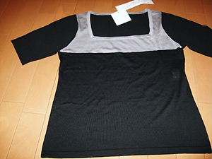 新品タグ即決●Caraシルクコットン半袖ニット●サイズＬＬ
