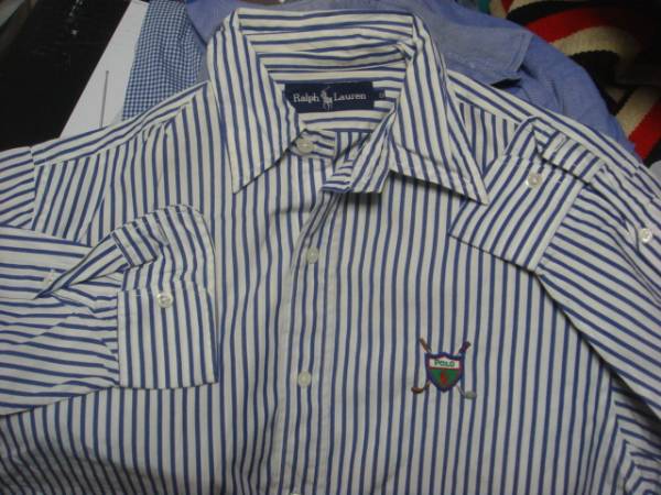 1503ポロ ラルフローレンPOLO RALPHLAURENストライプシャツ囚人USED古着_画像2