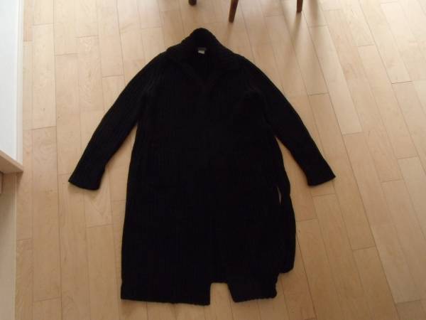 MADE IN ITALY ANDREA FENZI KNIT COAT black イタリア製 黒_画像1