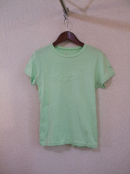 PUMA黄緑デザインTシャツ（USED）72315_画像1
