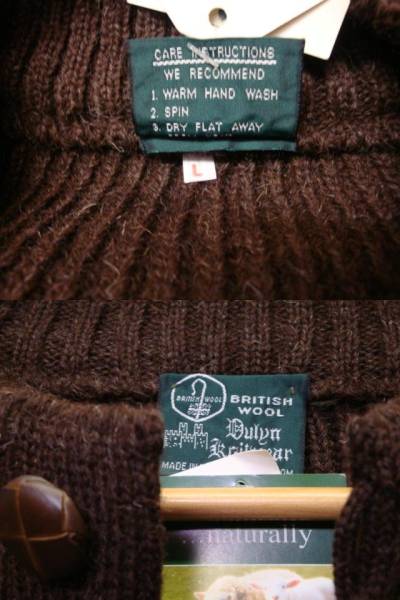 ★新品★DULYN KNILWEAR・PUREWOOLカーディ★英国製・Ｌ_画像3