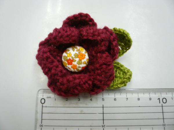 NY/ new / immediately *NY small articles author / hand made *. flower barrette / knitting wool WI