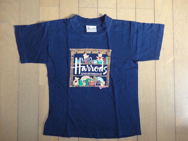 ハロッズ★高級上質Harrods紺色半袖Tシャツ★4～6歳_画像1