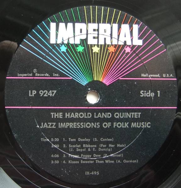 ◆ HAROLD LAND Quintet CARMELL JONES / Jazz Impressions of Folk Music ◆ Imperial LP-9247 (dg) ◆ V_画像3