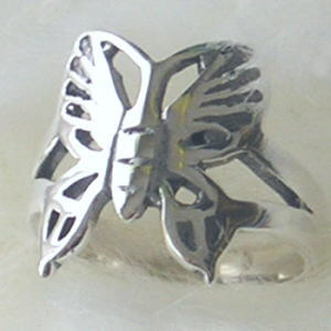 シルバーリング 蝶の指輪 サイズ5号 霊的出会い 透かし蝶 蝶 アジアン雑貨 シルバー925 銀 シルバーアクセサリー_蝶の指輪 透かし