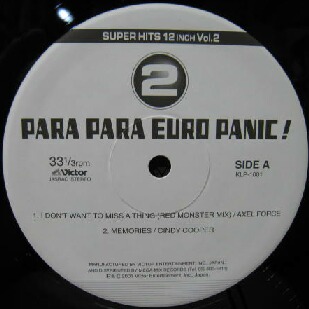 $ PARA PARA EURO PANIC ! 2 (KLP-1001) Axel Force / I Don't Want To Miss A Thing ★ I LOVE ROCK AND ROLL (EURO TECH MIX) / MARK