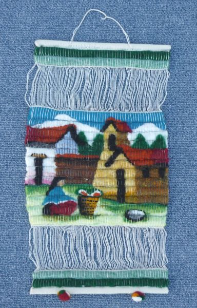 ペルー 壁掛け A1 民族織物 アルパカ アンデス アンデス風(fēng)景 珍品 インカ フォルクローレ商品 伝統(tǒng)織物 民族商品 タペストリー