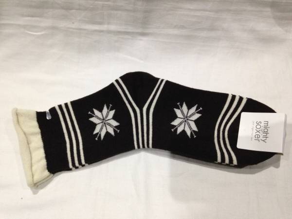 新品 秋冬用 模様入り ソックス/靴下 茶色