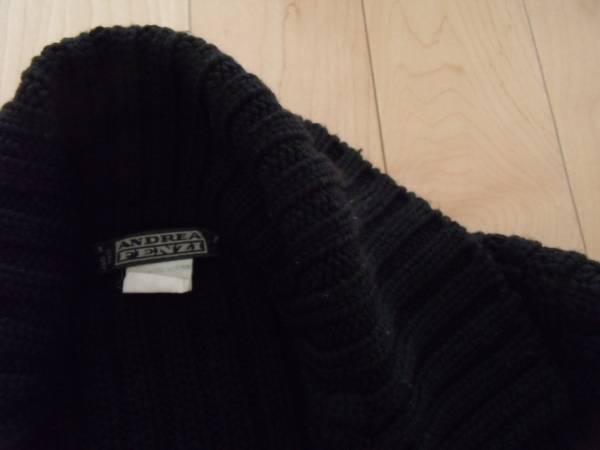 MADE IN ITALY ANDREA FENZI KNIT COAT black イタリア制 黒