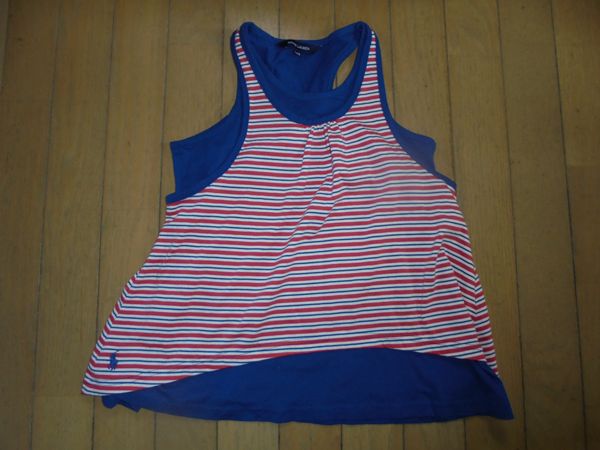  Ralph Lauren * красный окантовка стильный майка *140