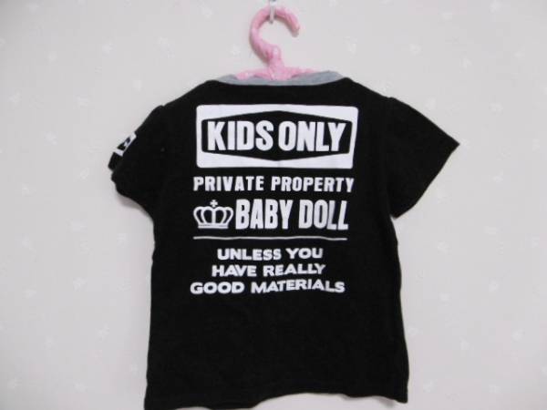 Ω baby doll Ω*90.* симпатичный карман есть короткий рукав футболка # чёрный #