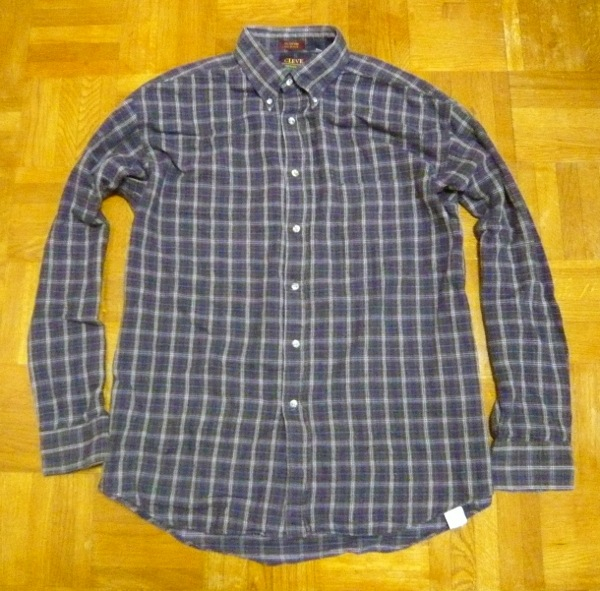 90s USA製 CLEVE shirtmakers 薄手 ネルシャツ M クリーブ 長袖 vintage ワークウェア ビッグシルエット オーバーサイズ_画像1