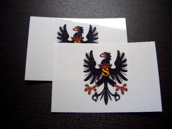 ■プロシア公領旗ステッカー2枚セット Sサイズ 5x7.5cm■プロイセン ドイツ ヨーロッパ_EU PT_画像1