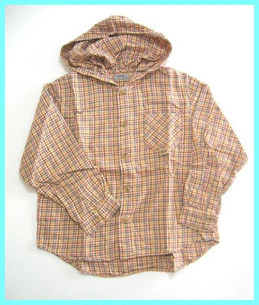 ◆古着・子供服◆PAPP（パプ)♪ネルパーカーシャツ・120cm！_画像1