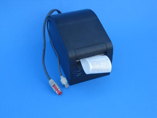 POSre gilet seat printer used Fujitsu KD02906-1201 power supply is is not attached DC24VUSB connection type single unit .. test seal character is verification did 