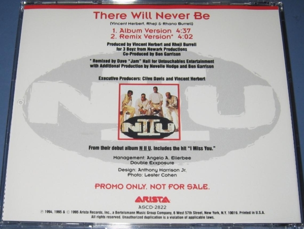 ★CDS★N II U/There Will Never Be (Remix)★PROMO★Dave Jam Hall★Nevelle Hodge★NIIU★N2U★N Ⅱ U★CD SINGLE★シングル★_画像2