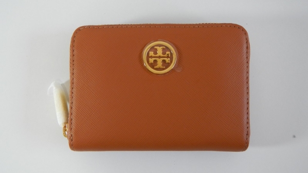 トリーバーチ　TORY BURCH　コインケース　キーケース　カードケース　ブラウン　茶　ジップ　ファスナー　ジッパー　シンプル　新品_画像1