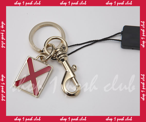 D&G* Dolce&Gabbana [DP0651] metal * кольцо для ключей * национальный флаг рисунок * белый x красный 