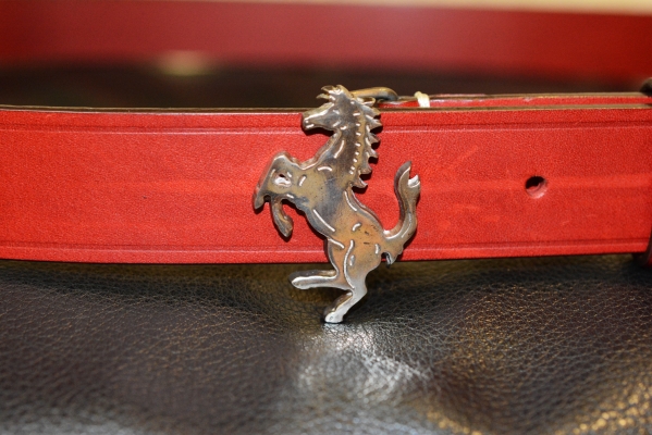 Ferrari leather belt Ferrari red Italy made 925 made 
