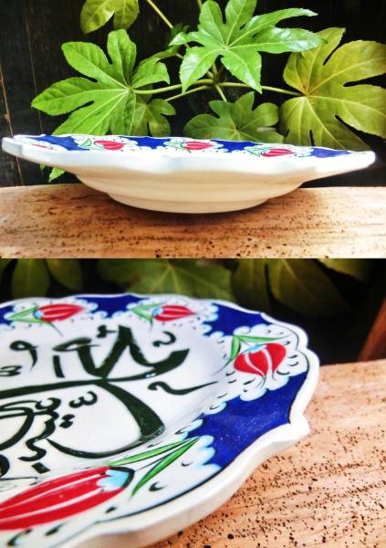 1 point thing [ conditions attaching free shipping ]* Turkey ceramics ceramic hand . hand made . plate M(18cm) ⑨kyu tough ya ceramics 