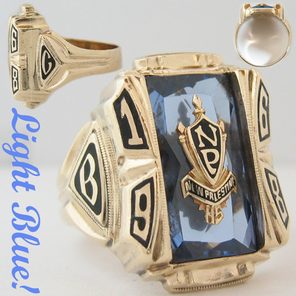 * including postage SALE* college ring 1968 CL blue Face Vintage beautiful goods prompt decision super-rare thing!!!