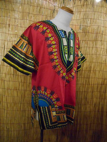⑨アフリカンプリント☆ダシキ dashiki プルオーバー☆民族衣裝