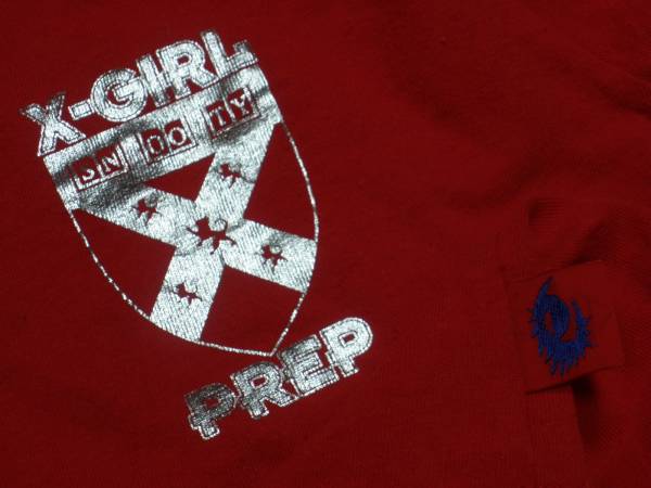 X-GIRL　PREP Ｔシャツ　赤 エックスガール　