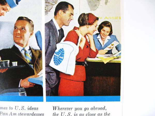1960年P(guān)AN AMパンアメリカン航空広告(パンナムバッグ 正方形 白色)