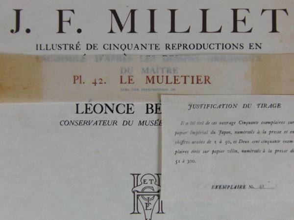 Ｊ．Ｆ．ミレー、限定・１９０６年、希少画版画、 Le Muletier_画像3