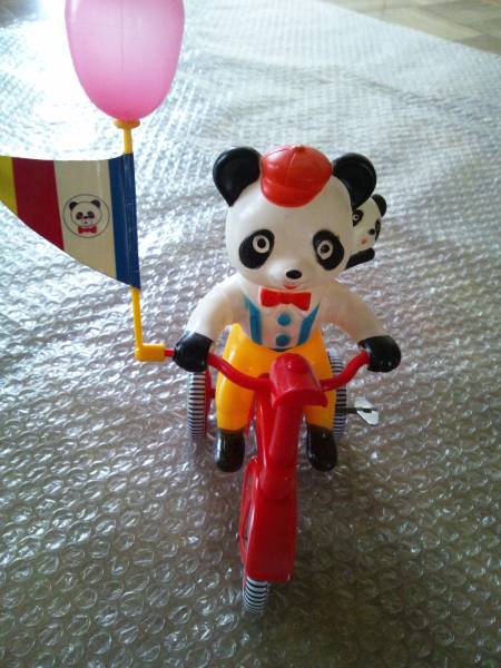  tin plate zen my type tricycle / manner boat attaching *... Panda ( made in Japan ) * box attaching 