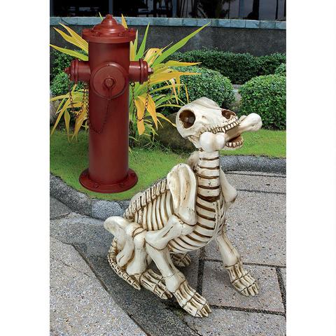 骨を咥える骸骨の犬 飾り雑貨オブジェアウトドアインテリア頭蓋骨標本はく製模型スケルトン骨格ホラー置物アクセント小物装飾品飾りドッグ_画像1