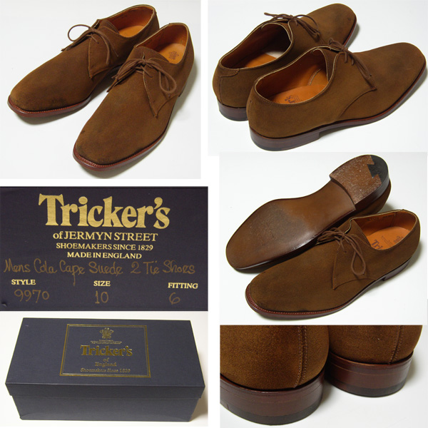 ● 英国購入 トリッカーズ Tricker's スエード UK10 / 27.5cm/ LONDON/ ENGLAND/ UK/ 靴/ シューズ/ Simpson Piccadilly/ イギリス/_画像2