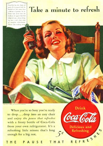 ● 171f 1940 Ретро реклама Coca-Cola Coca-Cola Coke