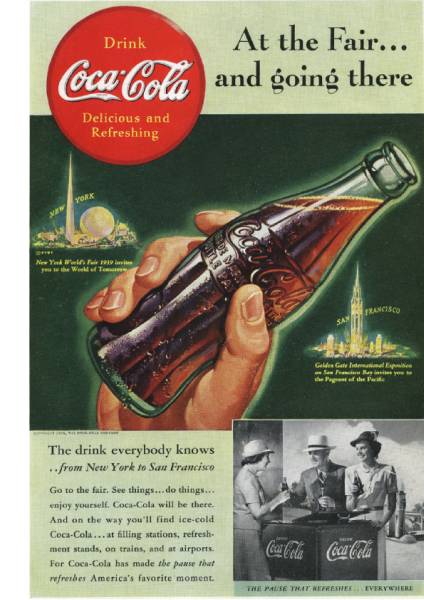 ●183F　1939年のレトロ広告　コカコーラ　Coca-Cola　Coke_画像1