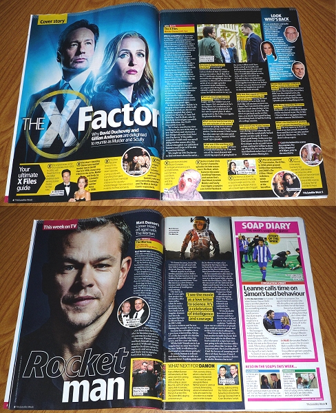 英雑誌 2016 Xファイル マットデイモン エリザベスハーレー デイヴィッドドゥカヴニー サラランカシャー X files Matt Damon イギリス 英国_画像2
