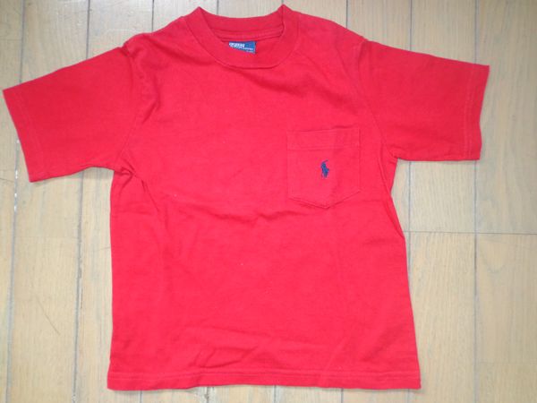  прекрасный товар * Polo Ralph Lauren * симпатичный красный короткий рукав футболка *4 лет 