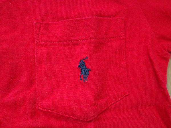  прекрасный товар * Polo Ralph Lauren * симпатичный красный короткий рукав футболка *4 лет 