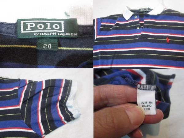  Ralph Lauren окантовка рубашка-поло 20 чёрный x синий x красный 