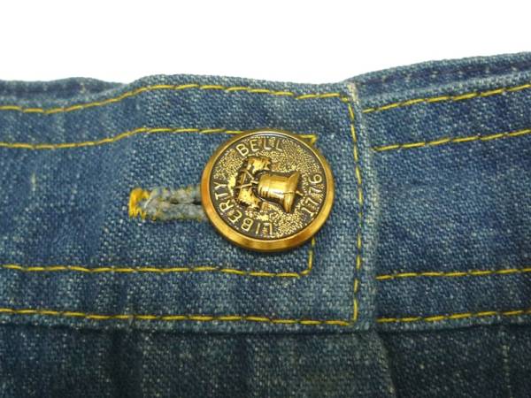 70’s　ビンテージ　デニム地　インディゴ　LIBERTY BELL社　ガウチョパンツ　キュロット　バミューダ　USA制　膝下丈　レディース　S位