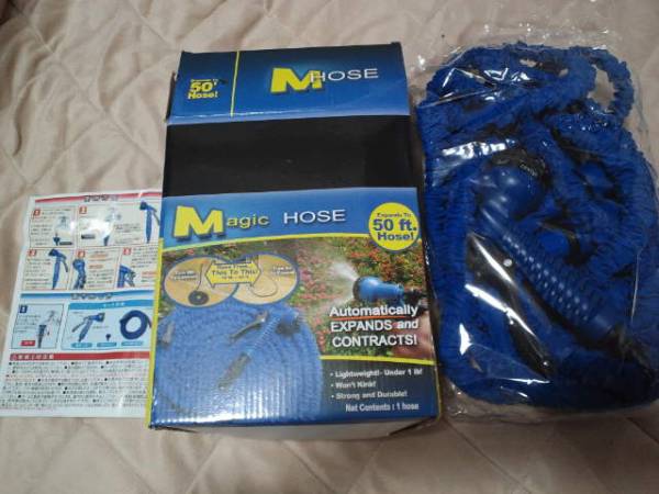 超素敵☆輸入品☆3倍に伸びるホース☆M&U☆5m→15m☆ブルー☆殘1