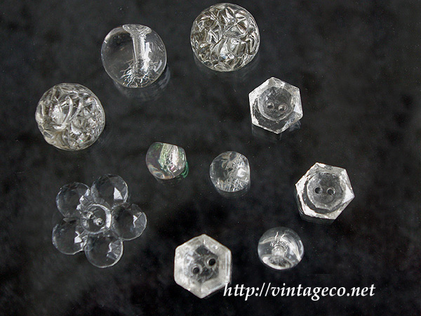 V.Co antique glass button ( clear ) 10 piece set &#12890;